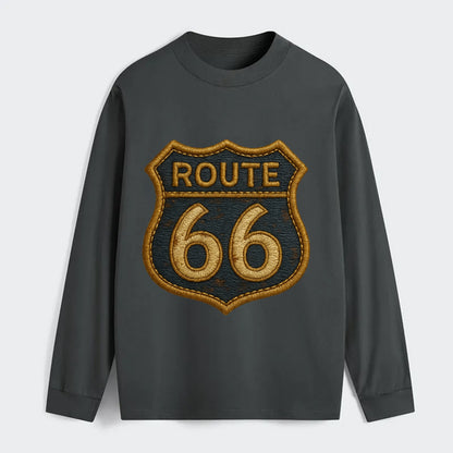 Route 66  - Classic Long Sleeve Shirt - Gray