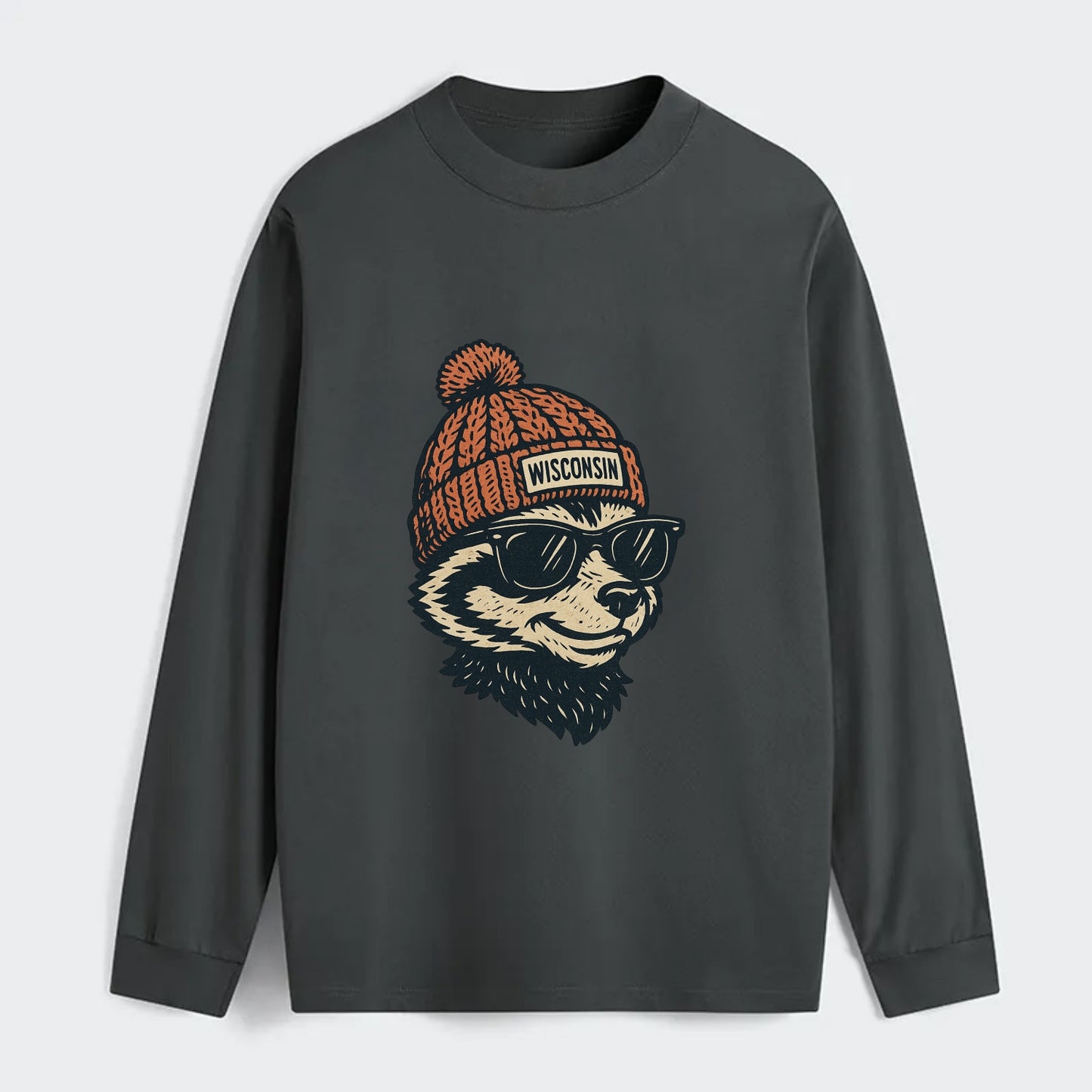 Madison Badge - Classic Long Sleeve Shirt - Gray