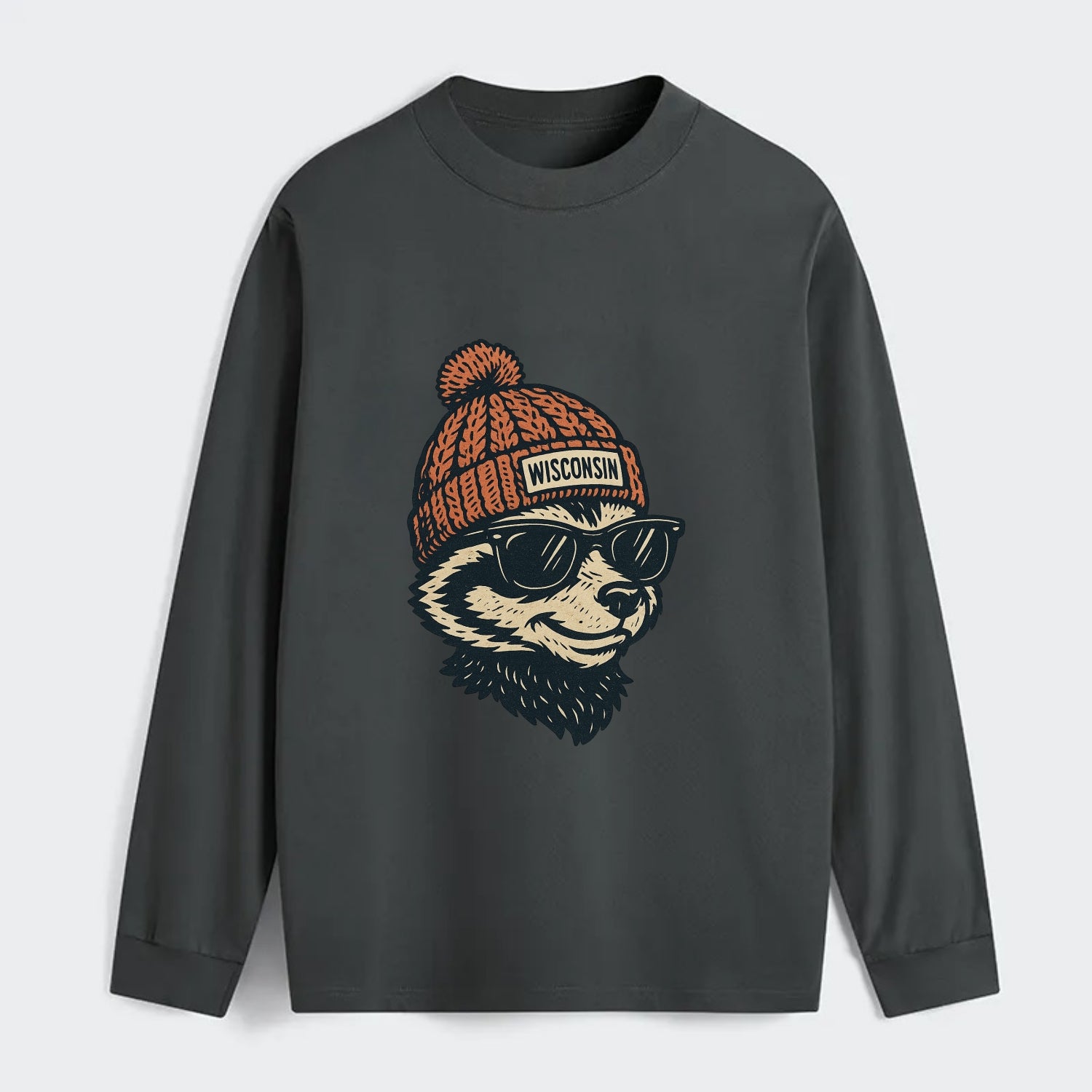 Madison Badge - Classic Long Sleeve Shirt - Gray