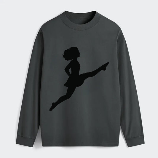 Irish step dancer Riverdance leap - Classic Long Sleeve Shirt - Gray