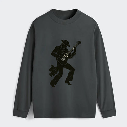 Flamenco guitarist dramatic pose - Classic Long Sleeve Shirt - Gray