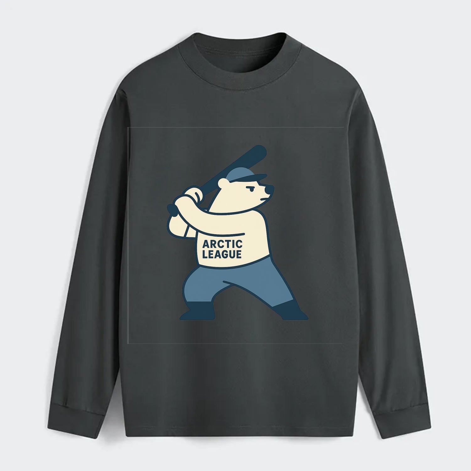 Polar Bear Baseball MVP - Classic Long Sleeve Shirt - Gray