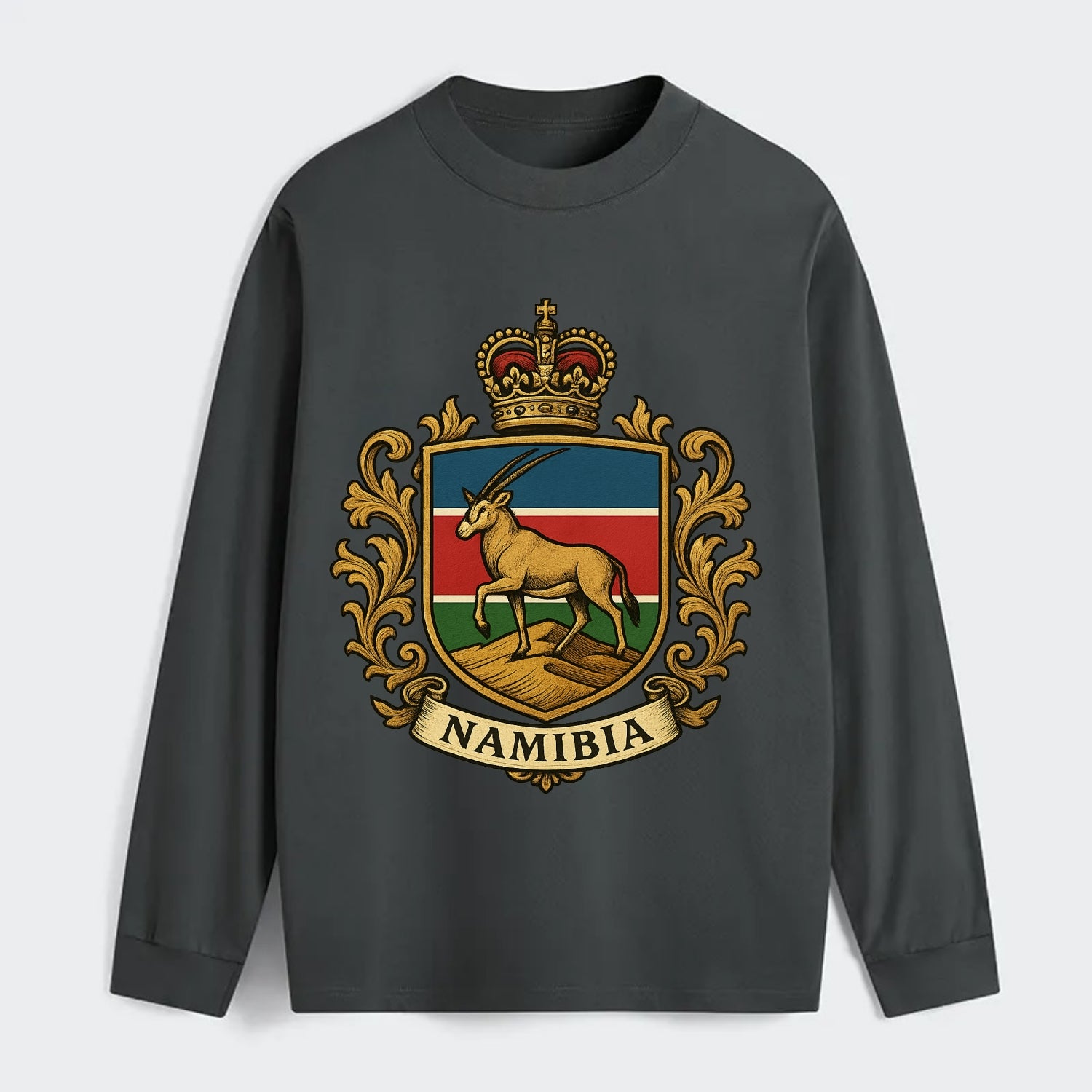 Namibia Heritage Badge - Classic Long Sleeve Shirt - Gray