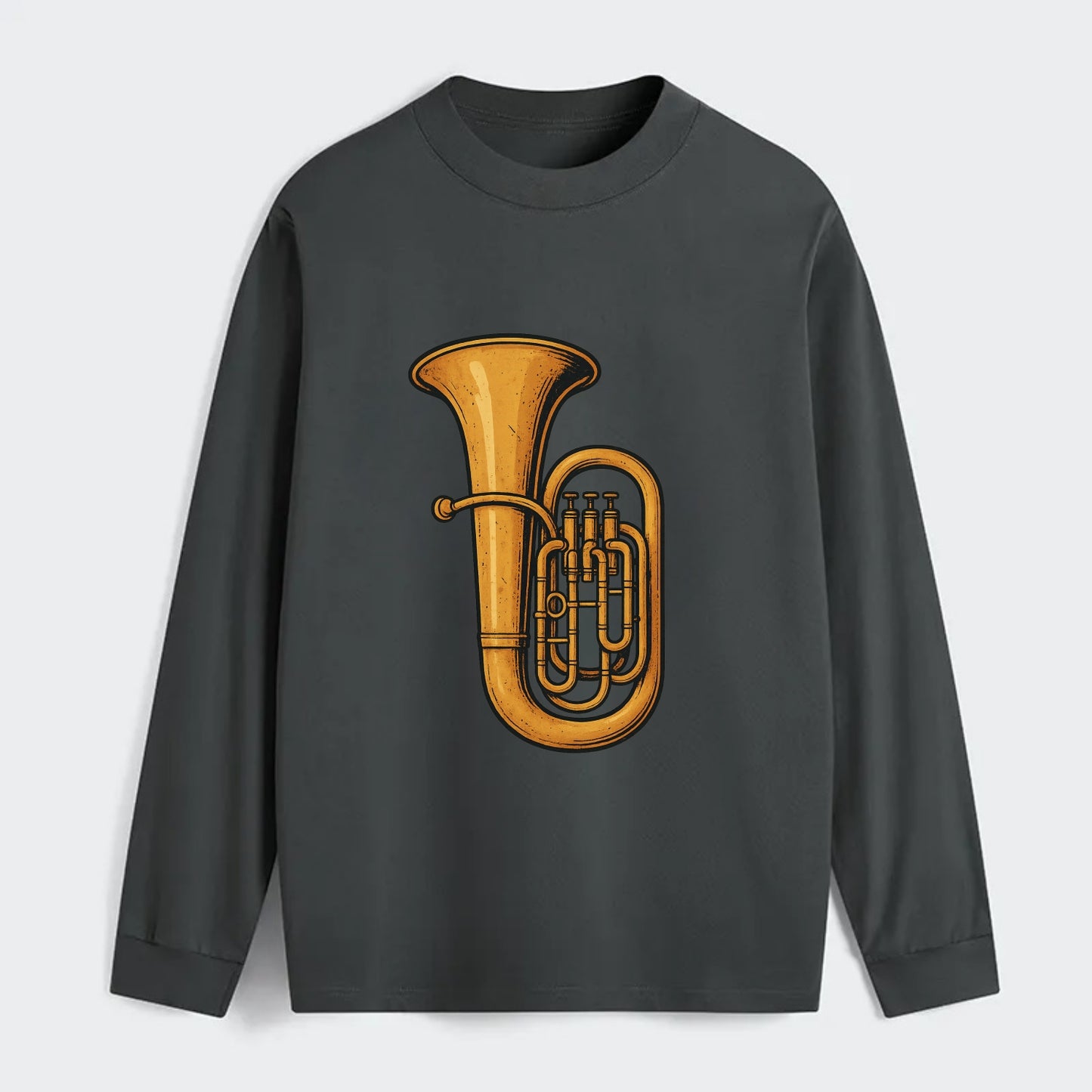 Tuba with large brass bell - Classic Long Sleeve Shirt - Gray