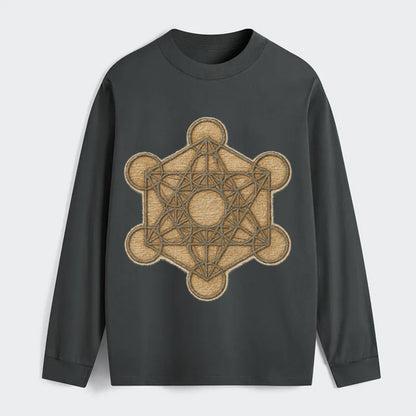 Metatron's Cube  - Classic Long Sleeve Shirt - Gray