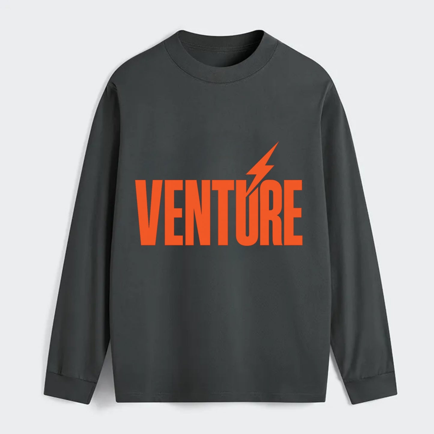 Bold typography design - "VENTURE" - taking risks, bold exploration - Classic Long Sleeve Shirt - Gray
