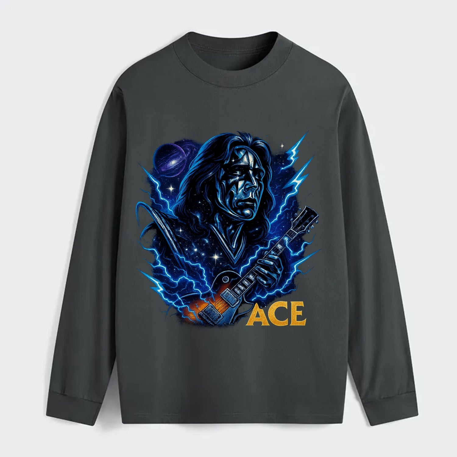 Cosmic Chrome Portrait - Classic Long Sleeve Shirt - Gray