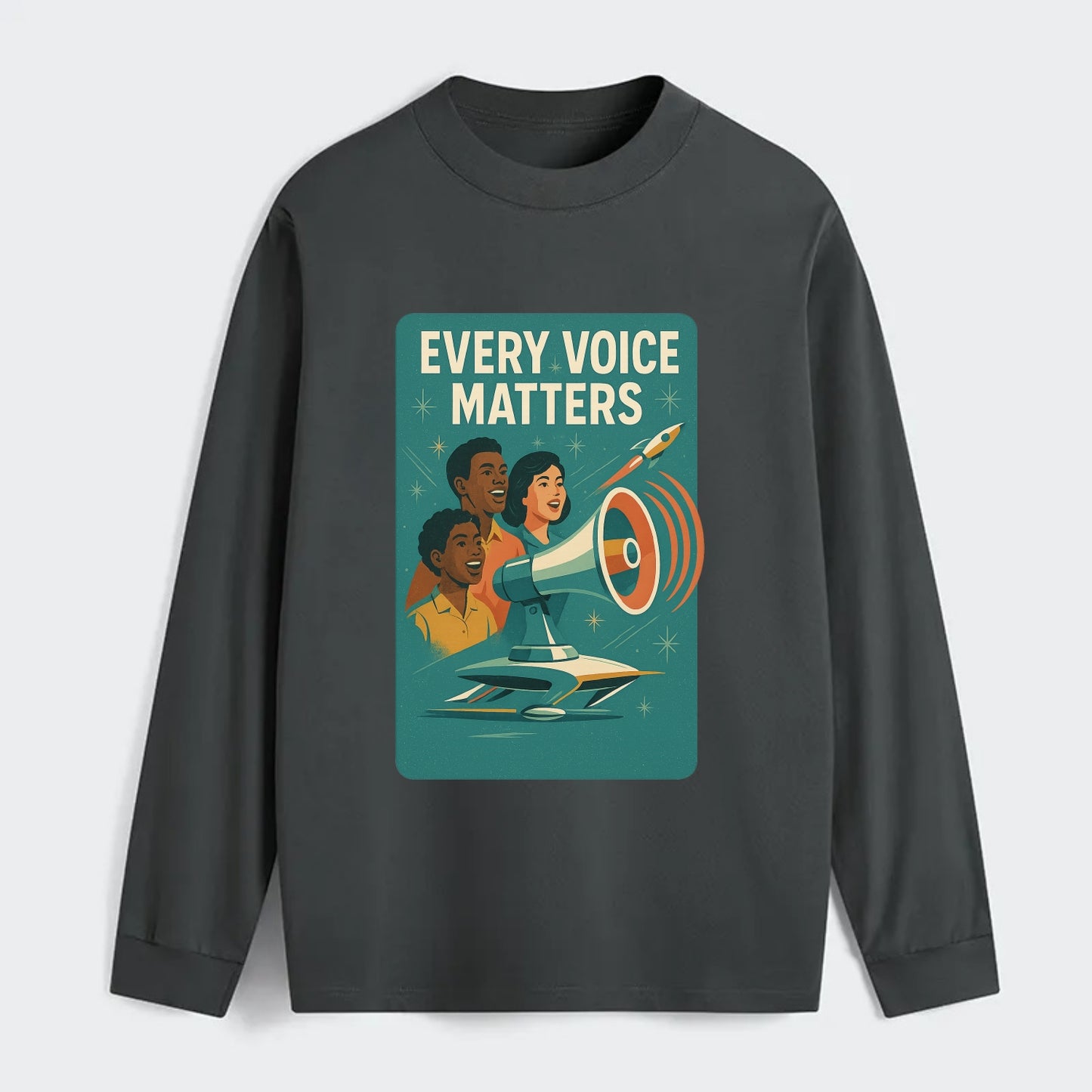 Diverse voices being heard and amplified - "Every Voice Matters" - - Classic Long Sleeve Shirt - Gray