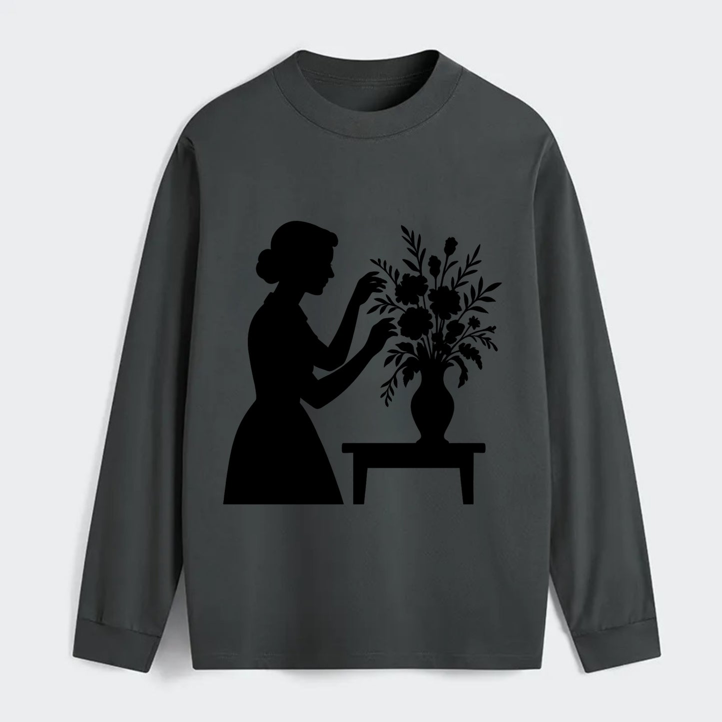 Florist arranging dramatic bouquet - Classic Long Sleeve Shirt - Gray