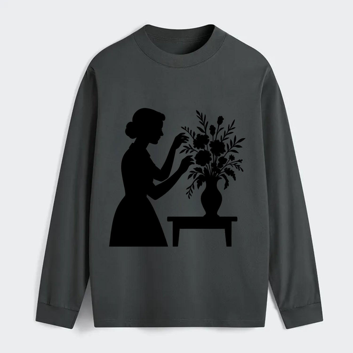 Florist arranging dramatic bouquet - Classic Long Sleeve Shirt - Gray