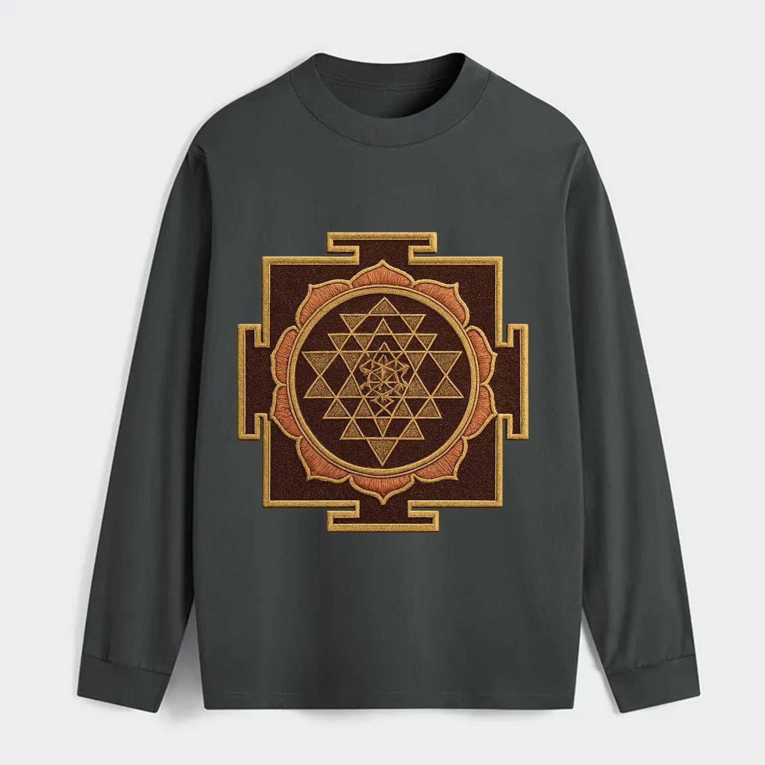 Sri Yantra  - Classic Long Sleeve Shirt - Gray