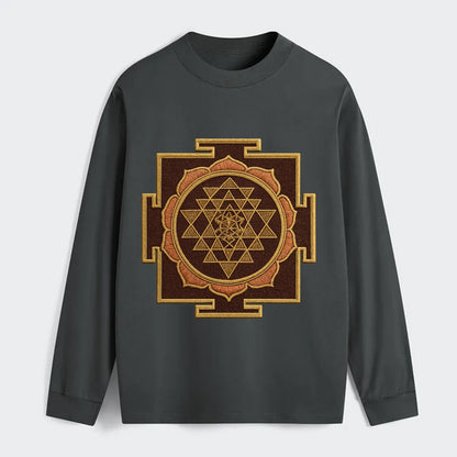 Sri Yantra  - Classic Long Sleeve Shirt - Gray