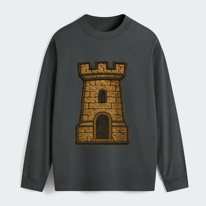 Castle Tower  - Classic Long Sleeve Shirt - Gray