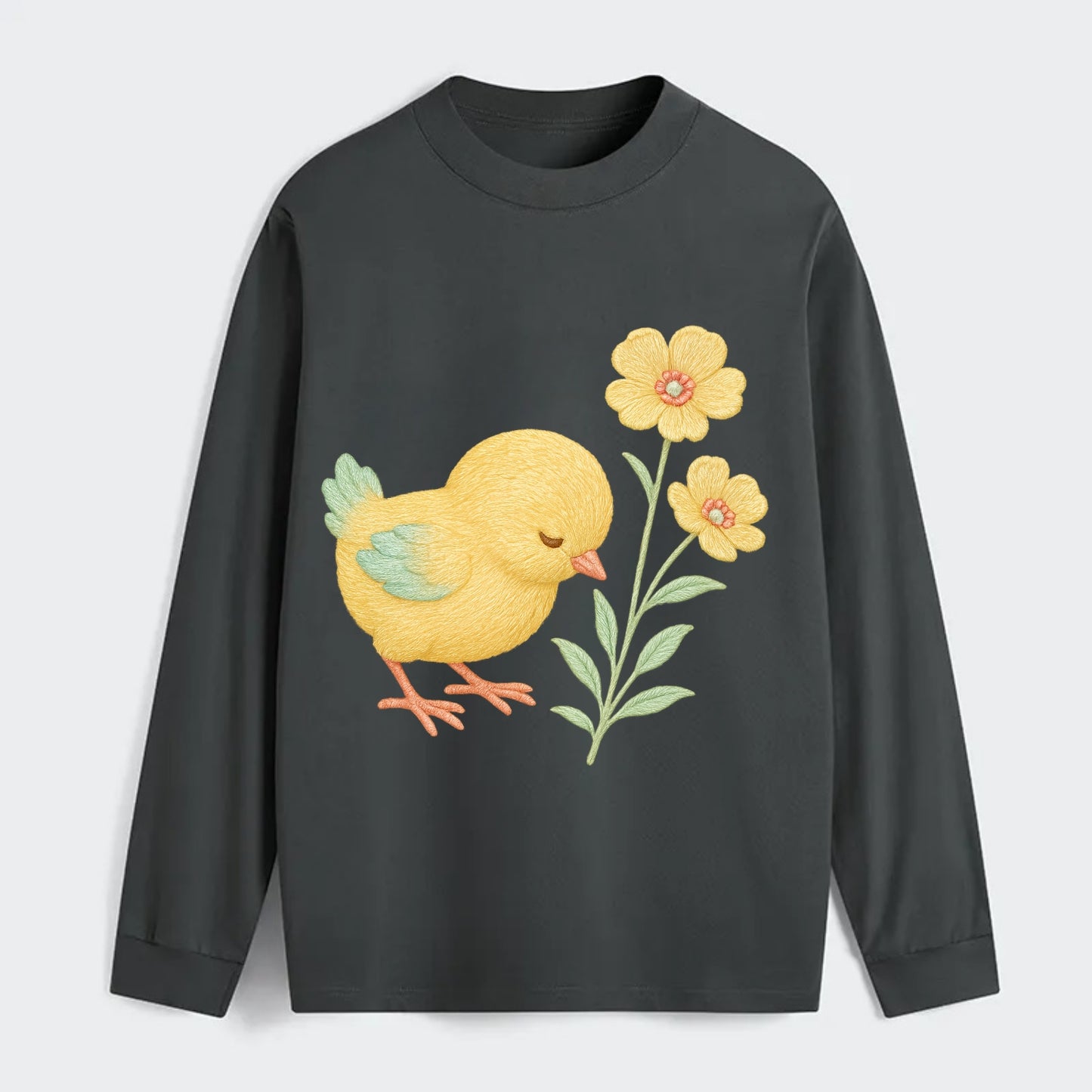 Yellow Chick - Classic Long Sleeve Shirt - Gray