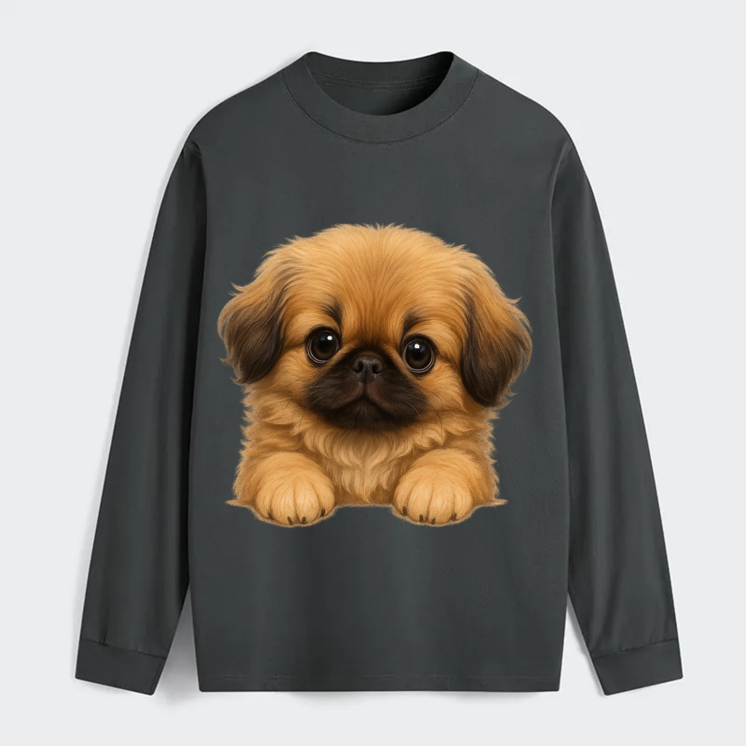 Pekingese  - Classic Long Sleeve Shirt - Gray
