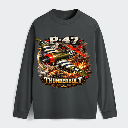 P 47 Thunderbolt - Classic Long Sleeve Shirt - Gray