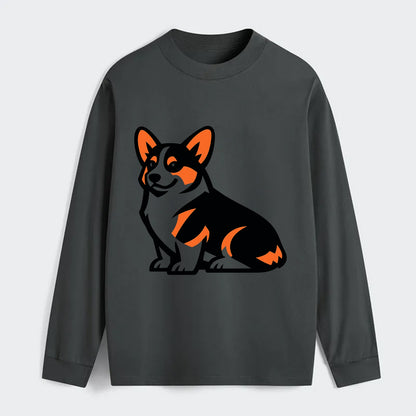Tricolor Corgi Charm - Classic Long Sleeve Shirt - Gray