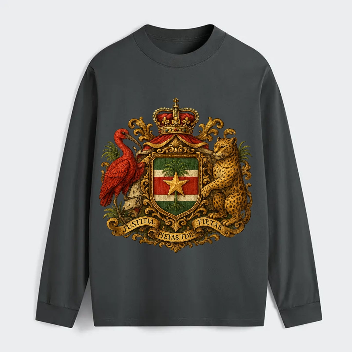 Suriname Star Emblem  - Classic Long Sleeve Shirt - Gray