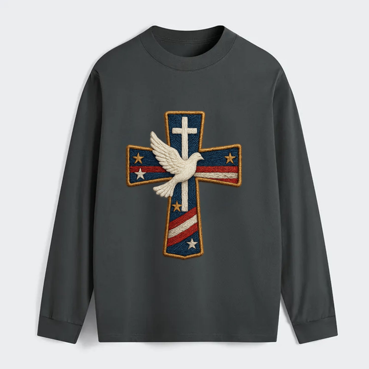 Dove and Cross  - Classic Long Sleeve Shirt - Gray