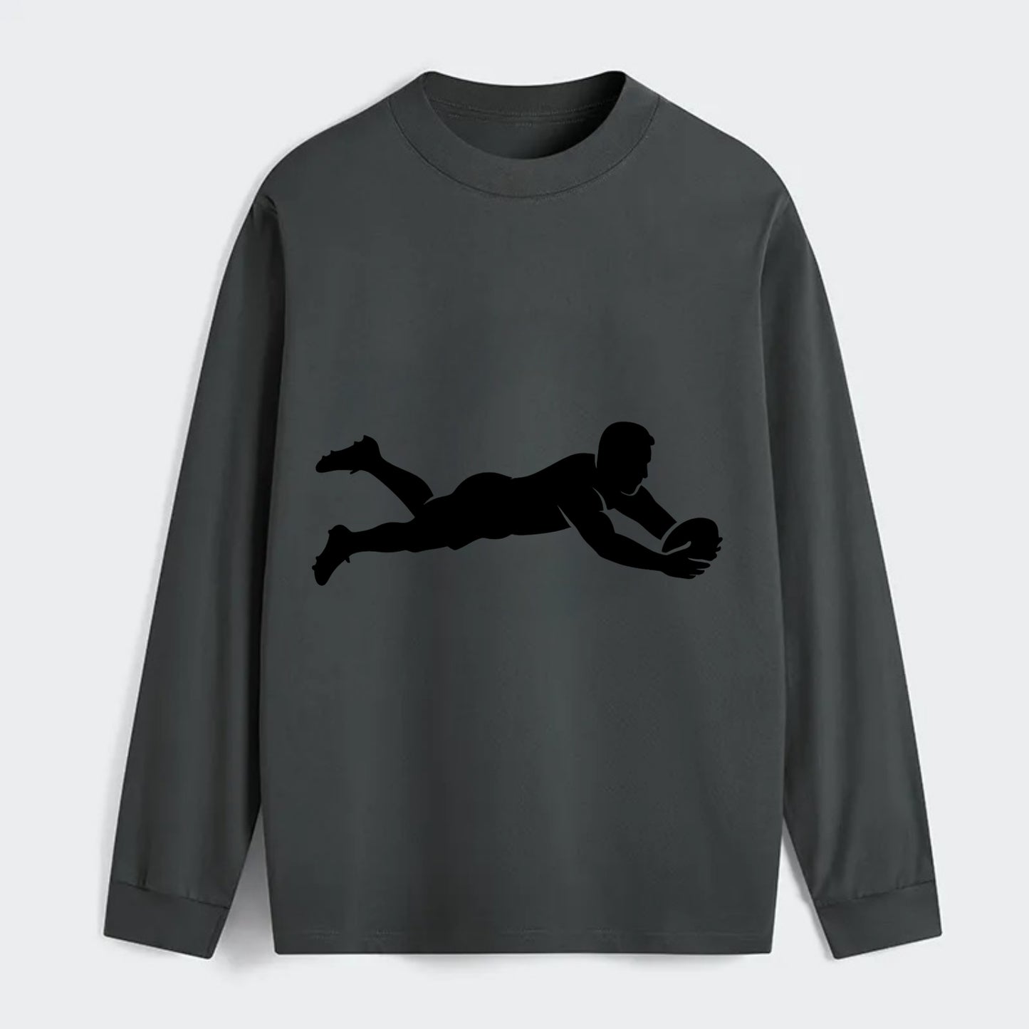 Rugby player diving for try - Classic Long Sleeve Shirt - Gray