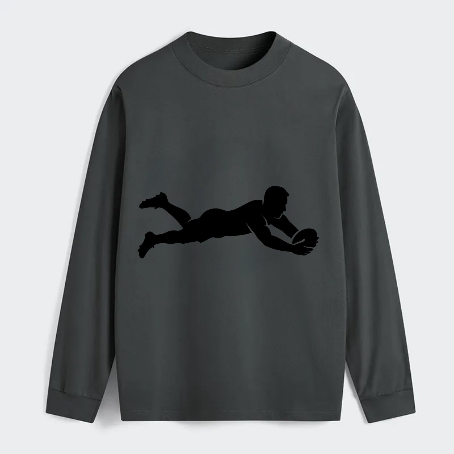 Rugby player diving for try - Classic Long Sleeve Shirt - Gray