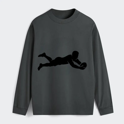 Rugby player diving for try - Classic Long Sleeve Shirt - Gray