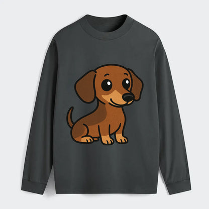 Dachshund - Long body profile view - Classic Long Sleeve Shirt - Gray