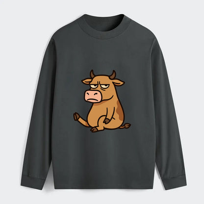 The Cow Judging Silently - Classic Long Sleeve Shirt - Gray