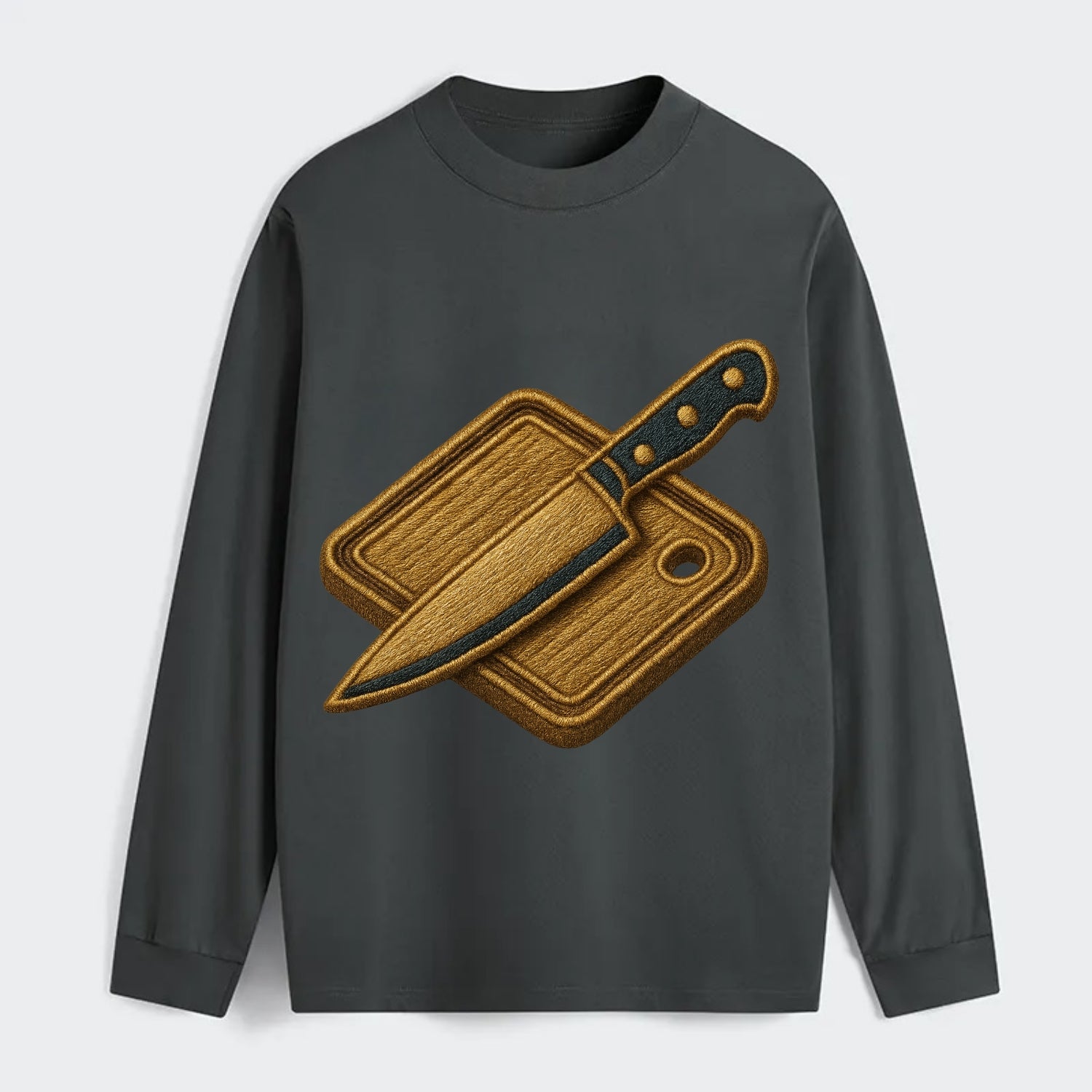 Chef knife with cutting board - culinary enthusiast - Classic Long Sleeve Shirt - Gray