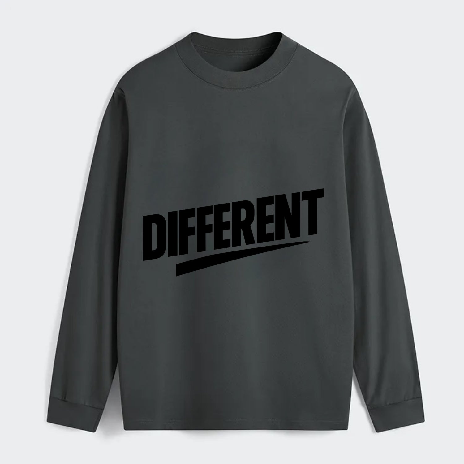 Bold typography design - "DIFFERENT" - standing out, not following crowd - Classic Long Sleeve Shirt - Gray