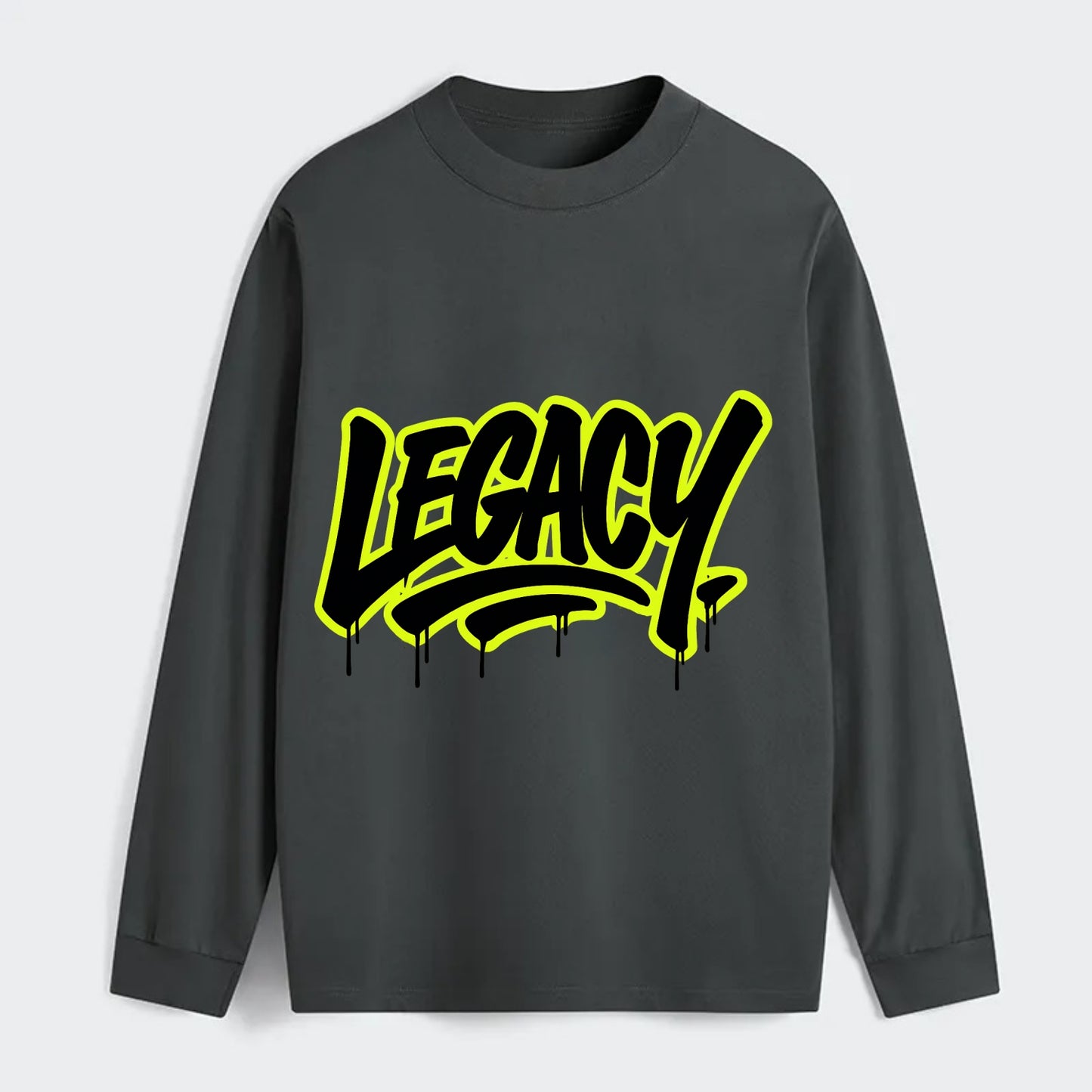 Bold typography design - "LEGACY" - what you leave behind, lasting - Classic Long Sleeve Shirt - Gray