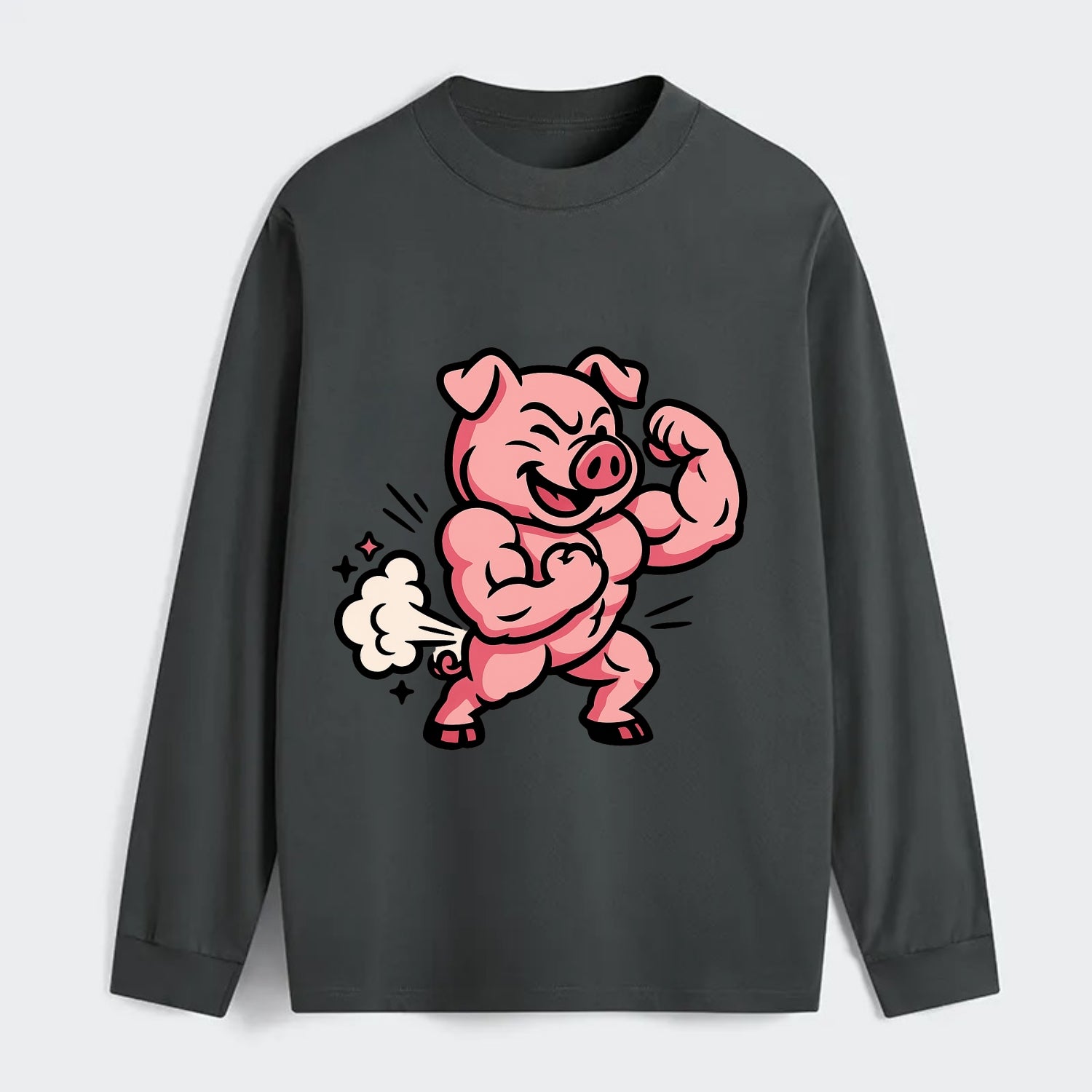 Strong Pig - Classic Long Sleeve Shirt - Gray