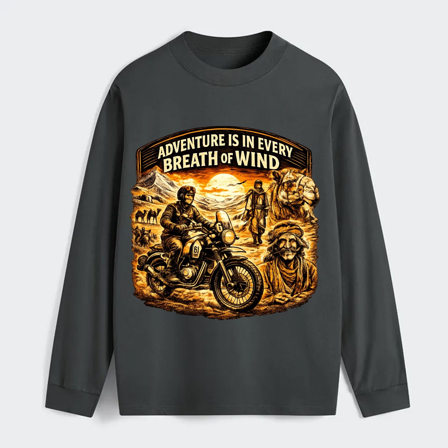 Adventure Vintage Rides - Classic Long Sleeve Shirt - Gray