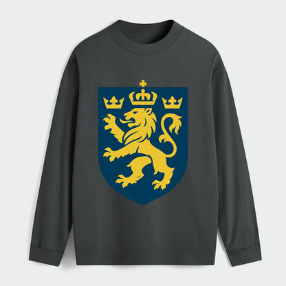 Sweden Three Crowns Emblem - Classic Long Sleeve Shirt - Gray