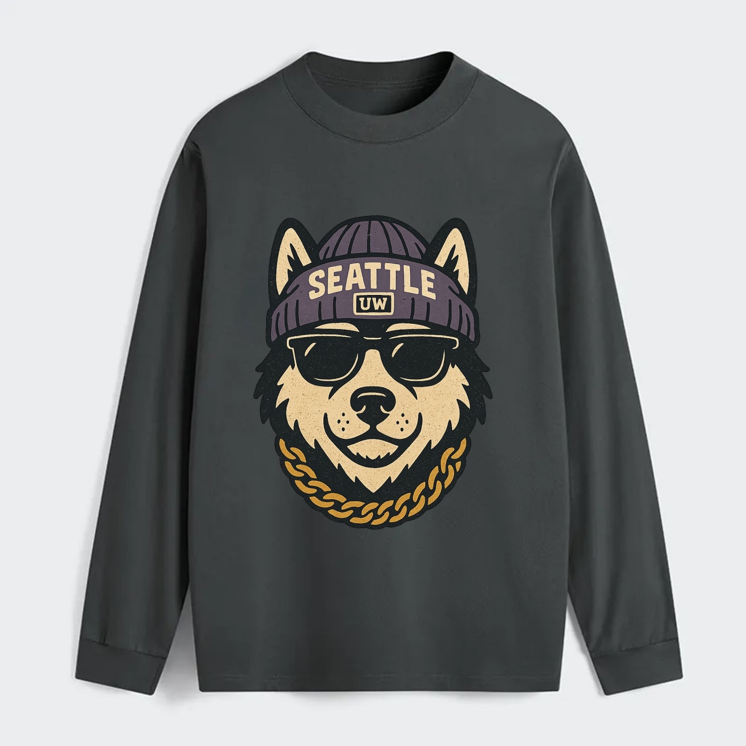 Seattle Husky - Classic Long Sleeve Shirt - Gray