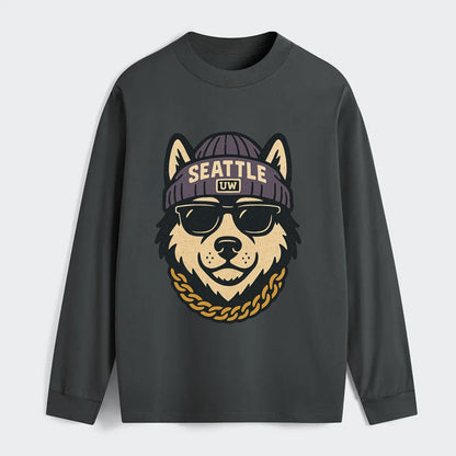Seattle Husky - Classic Long Sleeve Shirt - Gray