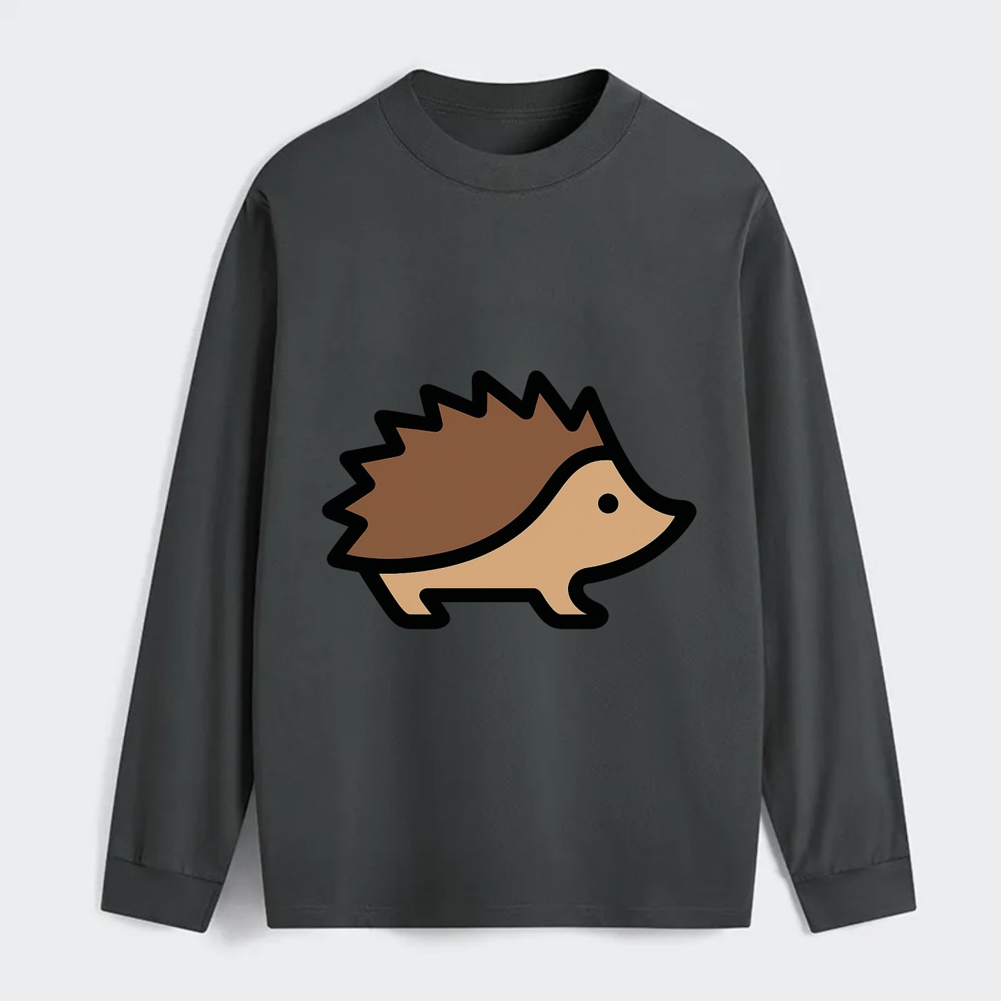 Hedgehog - Brown spiky back flat side profile - Classic Long Sleeve Shirt - Gray