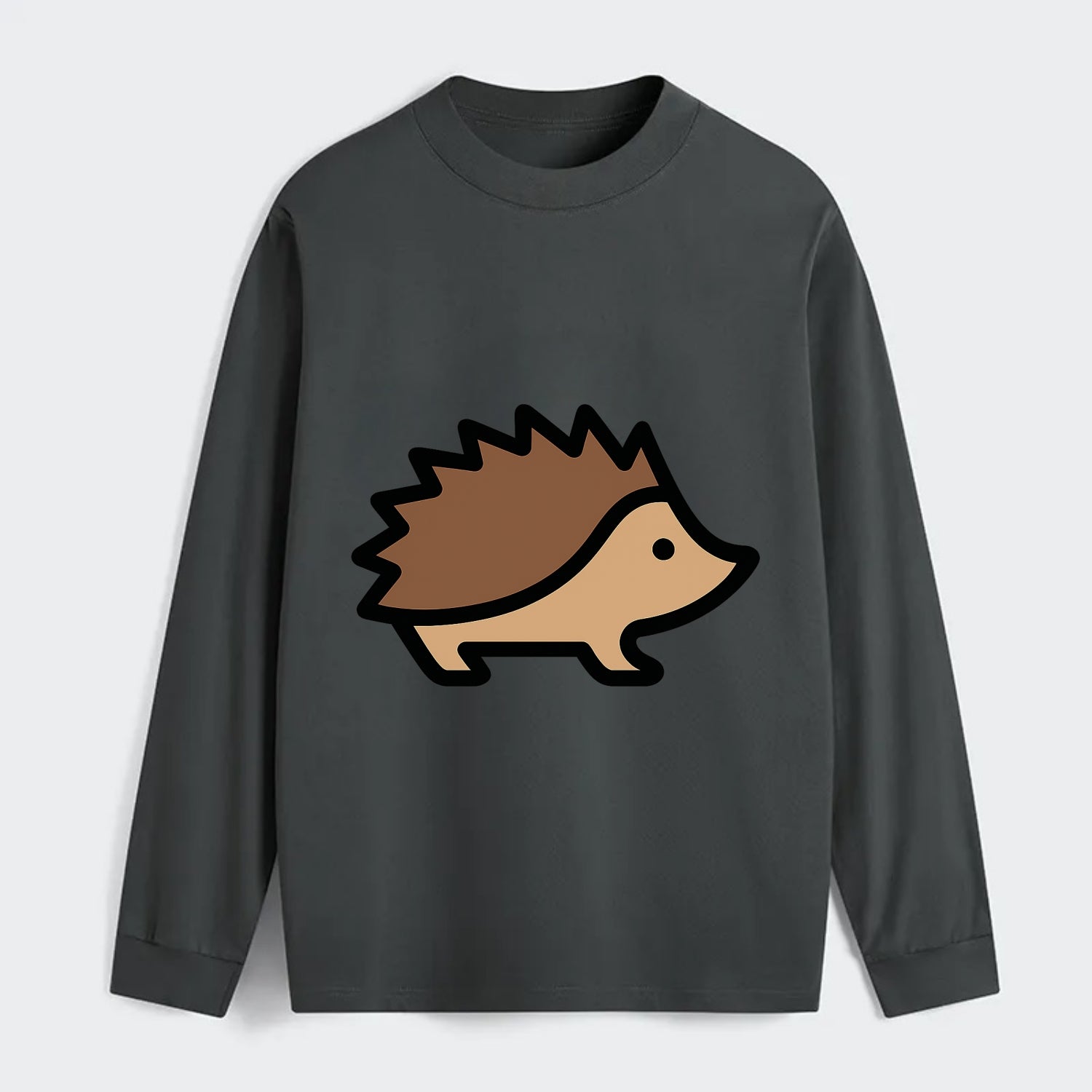Hedgehog - Brown spiky back flat side profile - Classic Long Sleeve Shirt - Gray