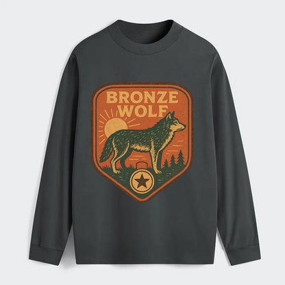 Bronze Wolf Medal  - Classic Long Sleeve Shirt - Gray