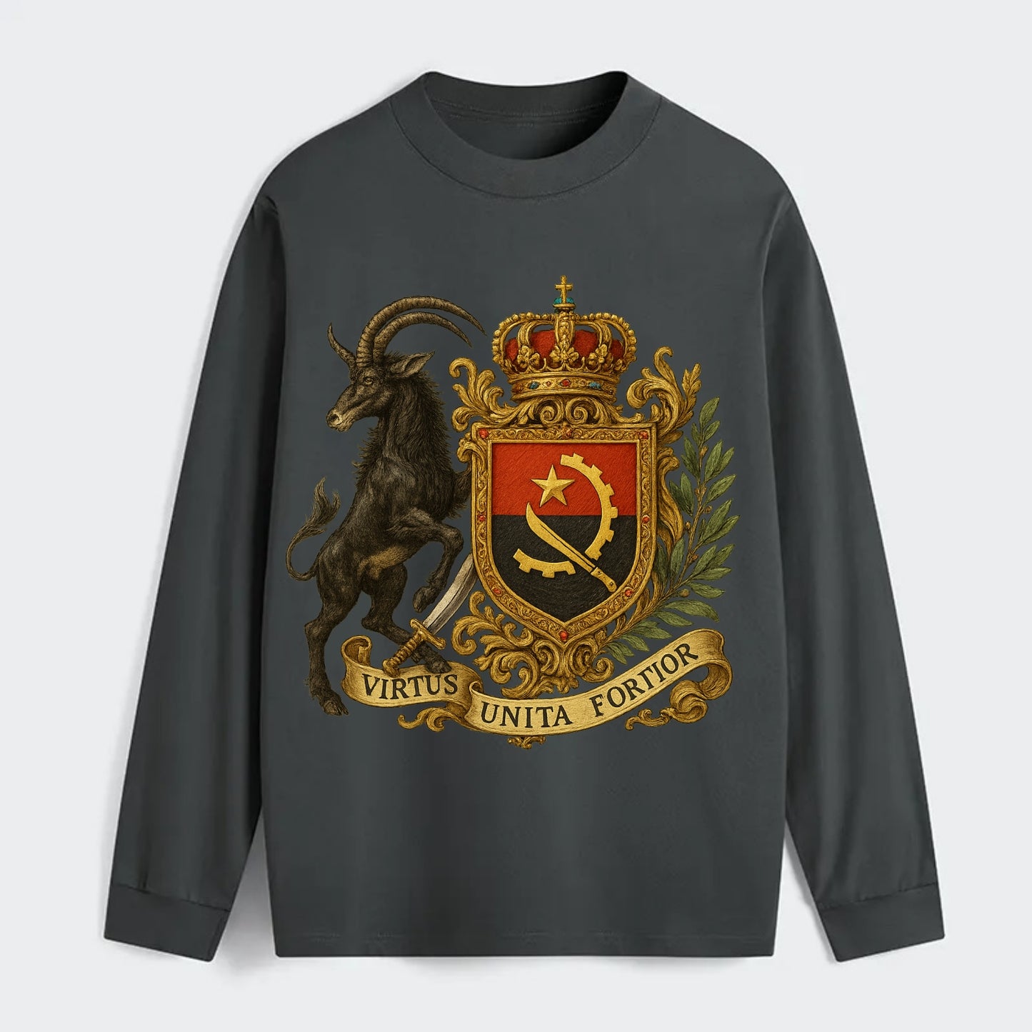 Angola Giant Sable Emblem - Classic Long Sleeve Shirt - Gray