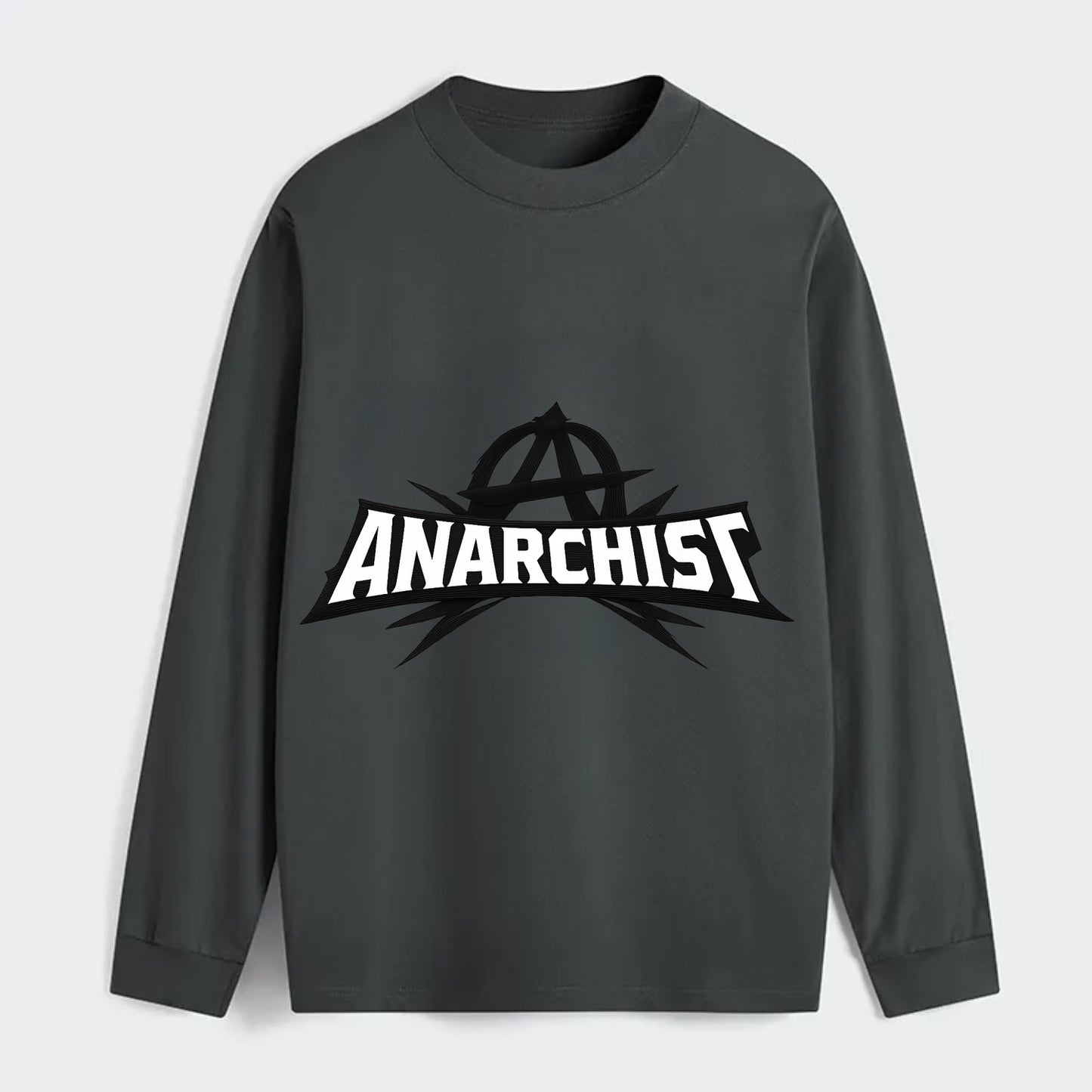 Bold typography design - "ANARCHIST" - no masters, self-governed - Classic Long Sleeve Shirt - Gray