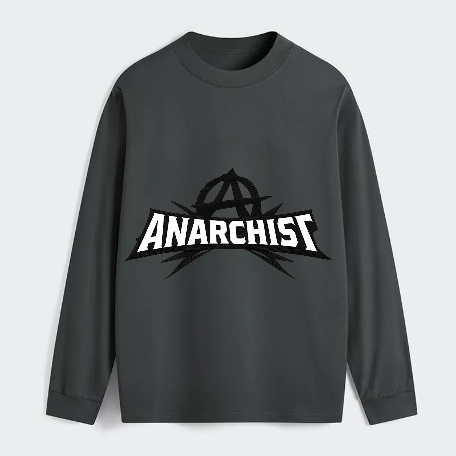 Bold typography design - "ANARCHIST" - no masters, self-governed - Classic Long Sleeve Shirt - Gray