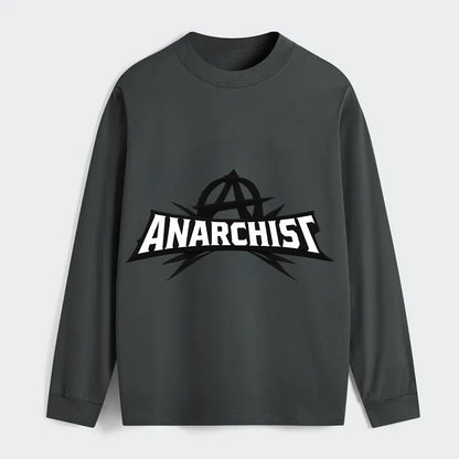 Bold typography design - "ANARCHIST" - no masters, self-governed - Classic Long Sleeve Shirt - Gray