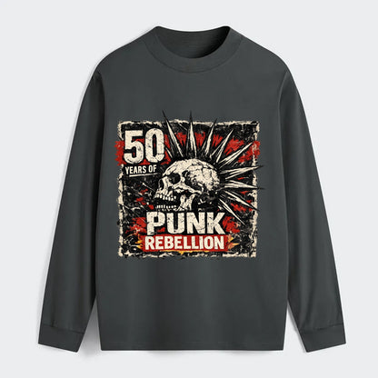 MOHAWK RISING | Spiked hair silhouette | Liberty spikes | Punk identity - Classic Long Sleeve Shirt - Gray