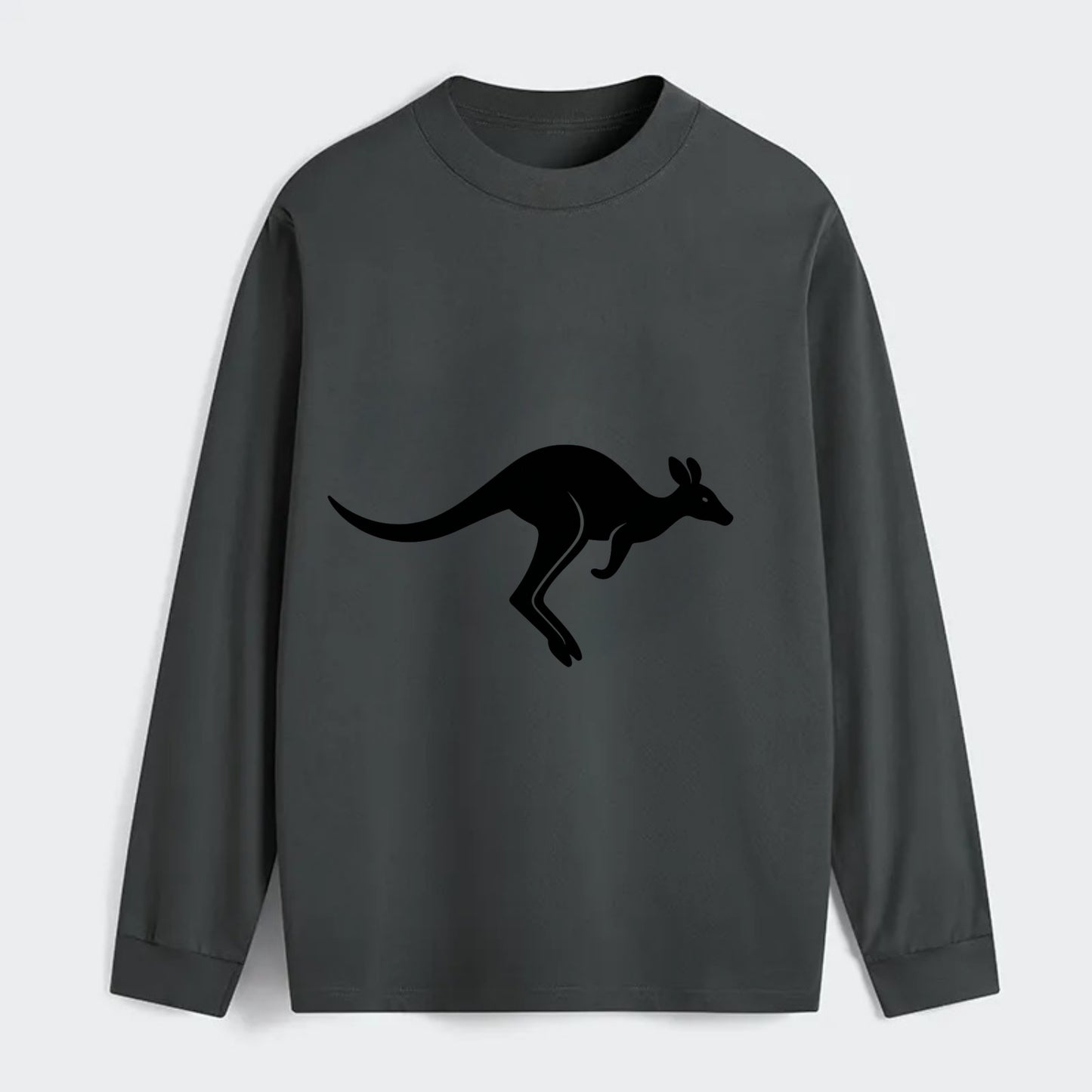 Kangaroo leaping across outback - Classic Long Sleeve Shirt - Gray