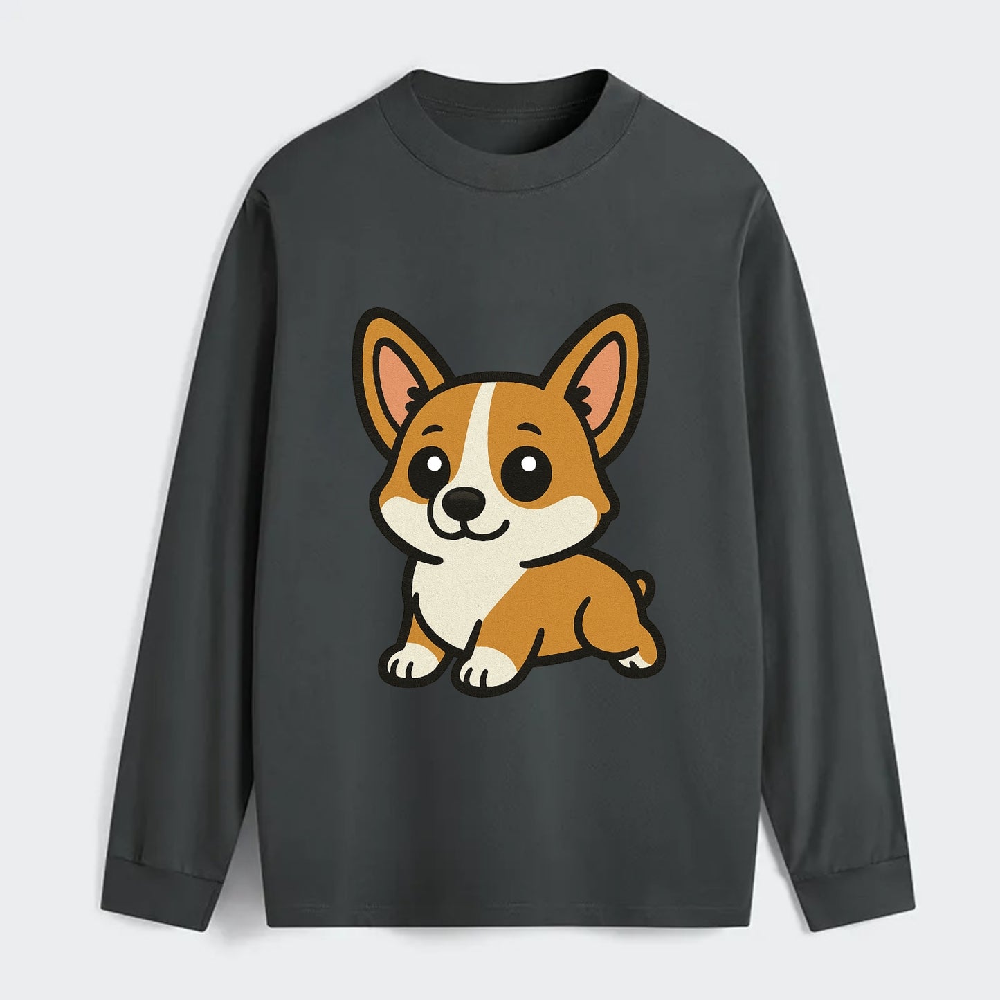 Corgi - Sploot lying position - Classic Long Sleeve Shirt - Gray