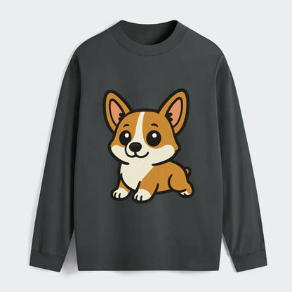 Corgi - Sploot lying position - Classic Long Sleeve Shirt - Gray