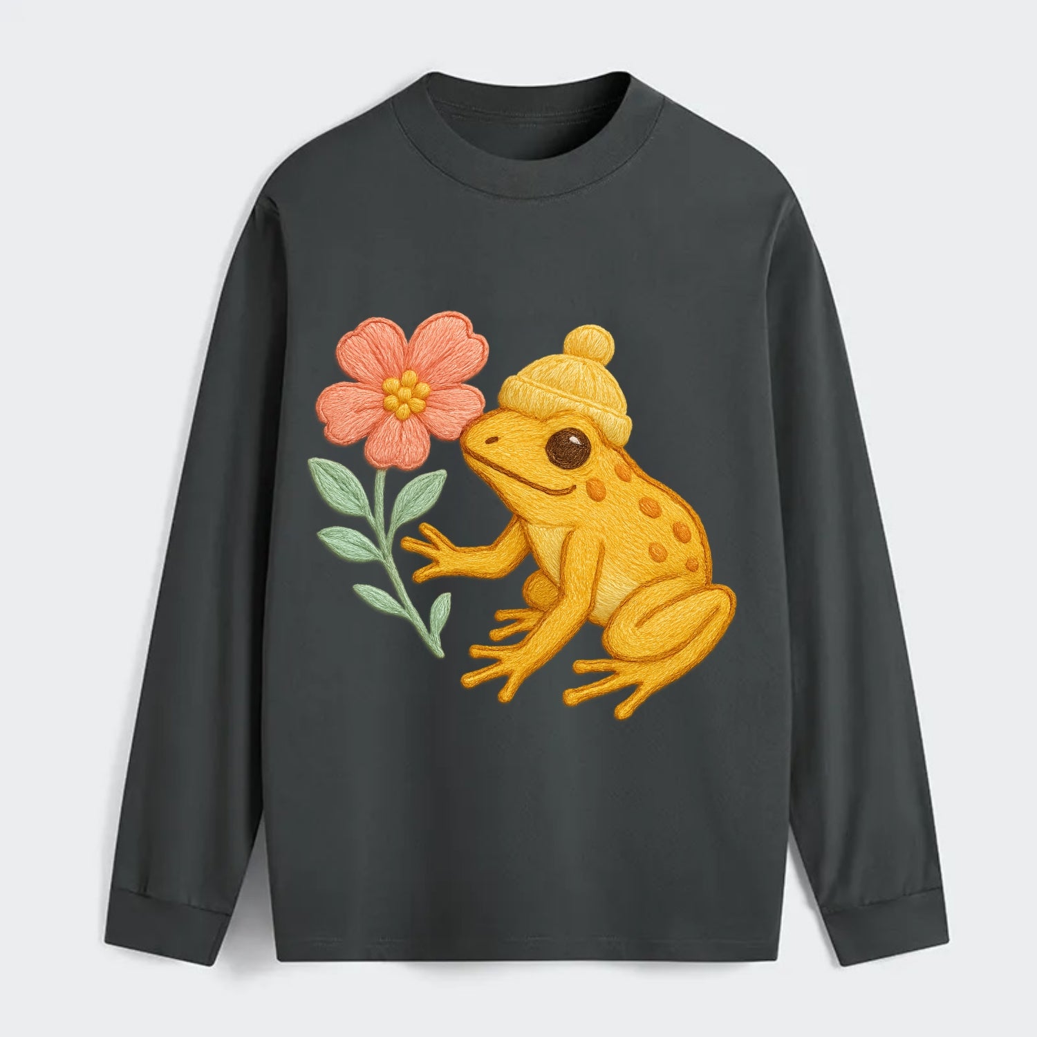 Yellow Dart Frog - Classic Long Sleeve Shirt - Gray
