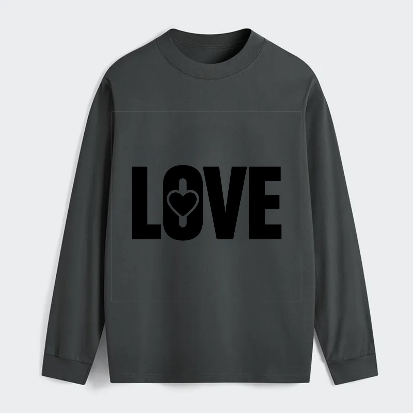 Bold typography design - "LOVE" - universal connection, heart centered - Classic Long Sleeve Shirt - Gray