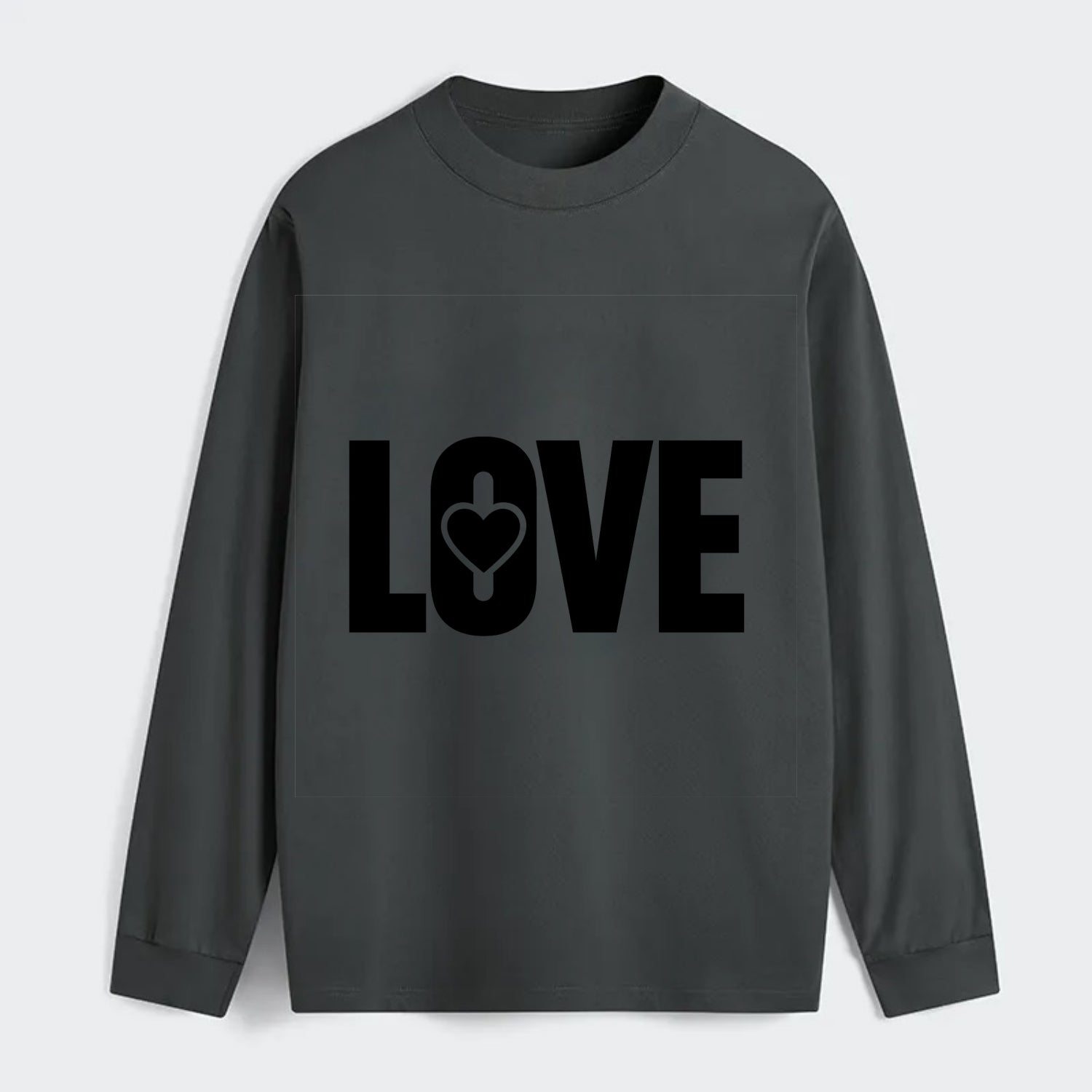 Bold typography design - "LOVE" - universal connection, heart centered - Classic Long Sleeve Shirt - Gray